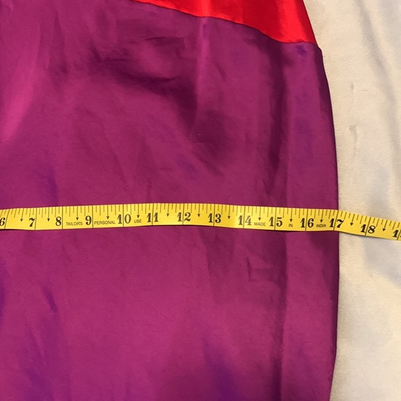 Express red purple satin slip dress cowl neck spaghetti strap diagonal size s - Picture 9 of 10